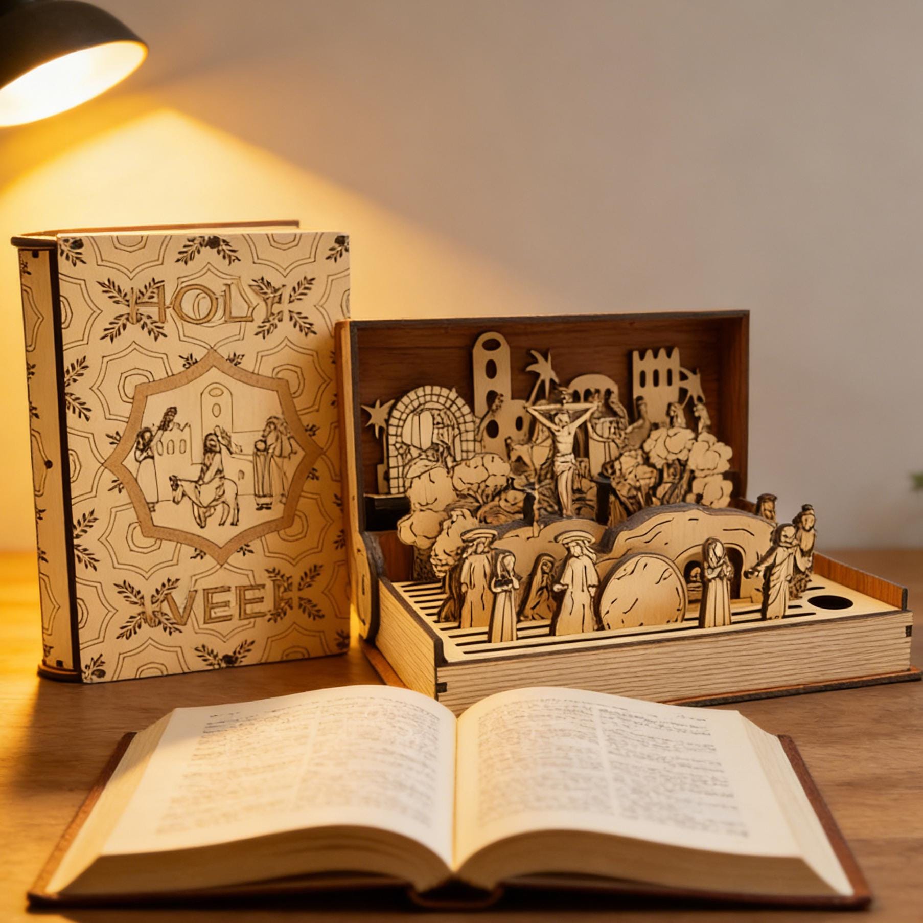 2026 Holy Week Wooden Diorama Book | Unique Religious Heirloom