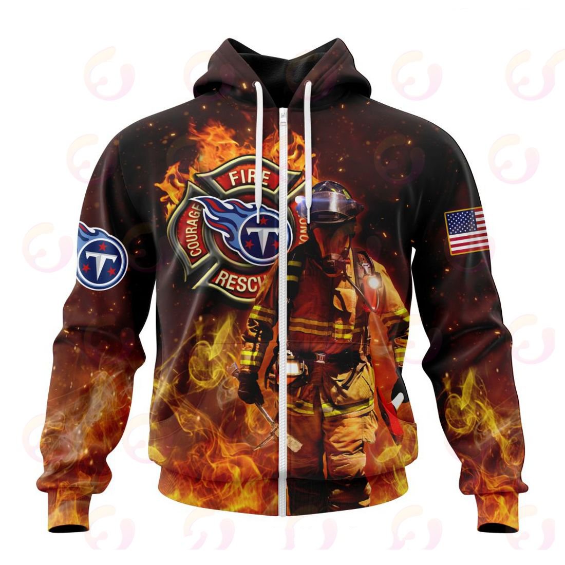 TENNESSEE TITANS HONOR FIREFIGHTERS – FIRST RESPONDERS 3D HOODIE