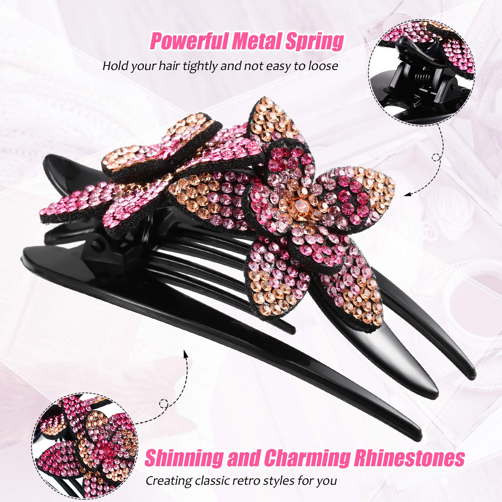 [Last day flash sale💥45% OFF] Rhinestone Double Flower Hair Clip-BUY 3 FREE SHIPPING