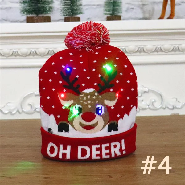(🔥Early Christmas Sale- SAVE 48% OFF) Christmas Theme LED Beanies--BUY 4 FREE SHIPPING