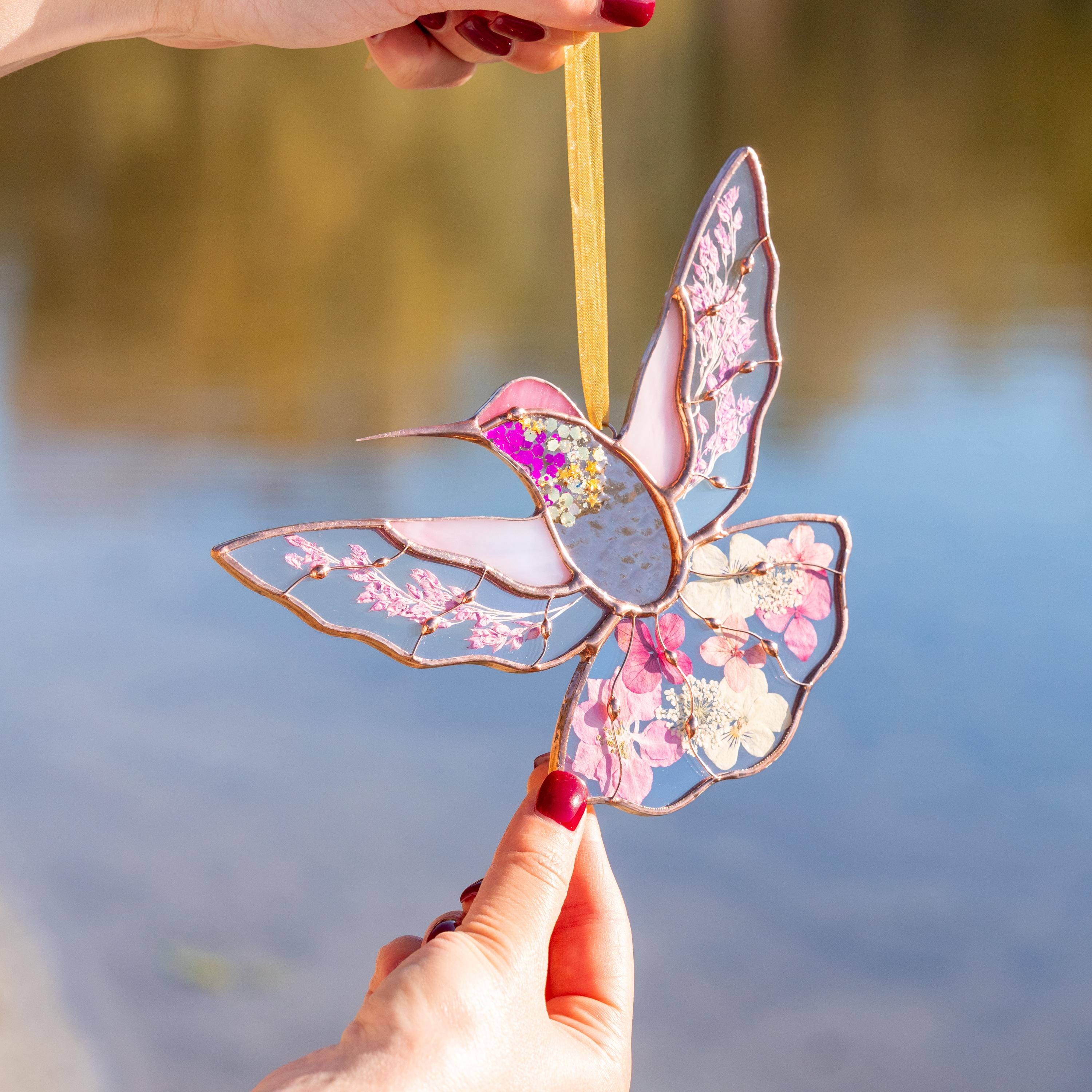 Hummingbird Stained Glass Window Hangings - Mothers Day Gift