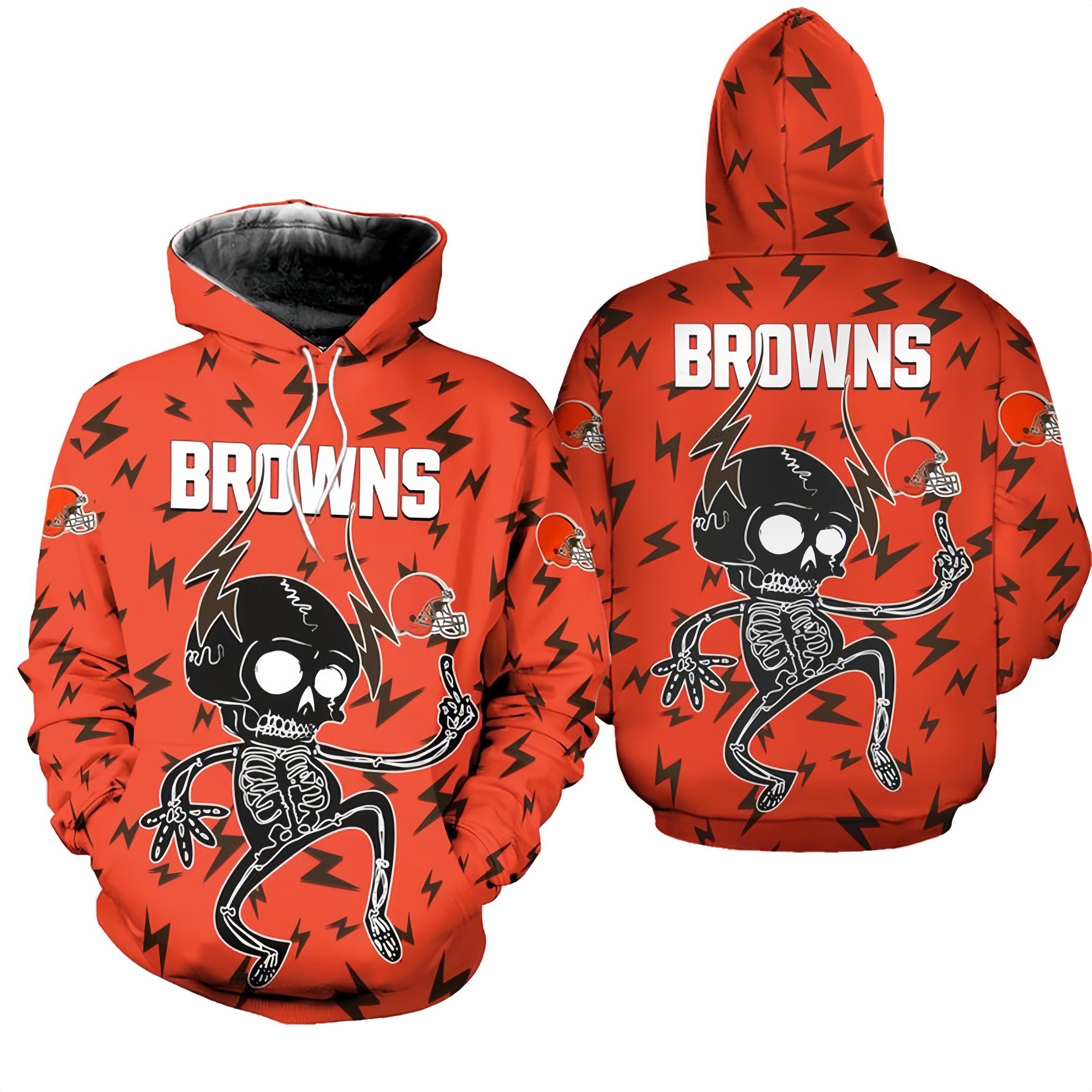 CLEVELAND BROWNS 3D ELECTRIC SHOCK CUTE SKELETON