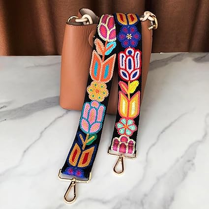 ✨👜Lovely ethnic art style floral shoulder straps🥰