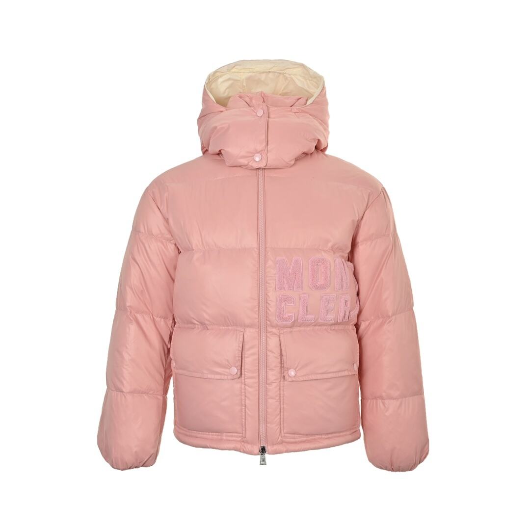 Moncler 24Fw terry embroidery patch lettering down jacket