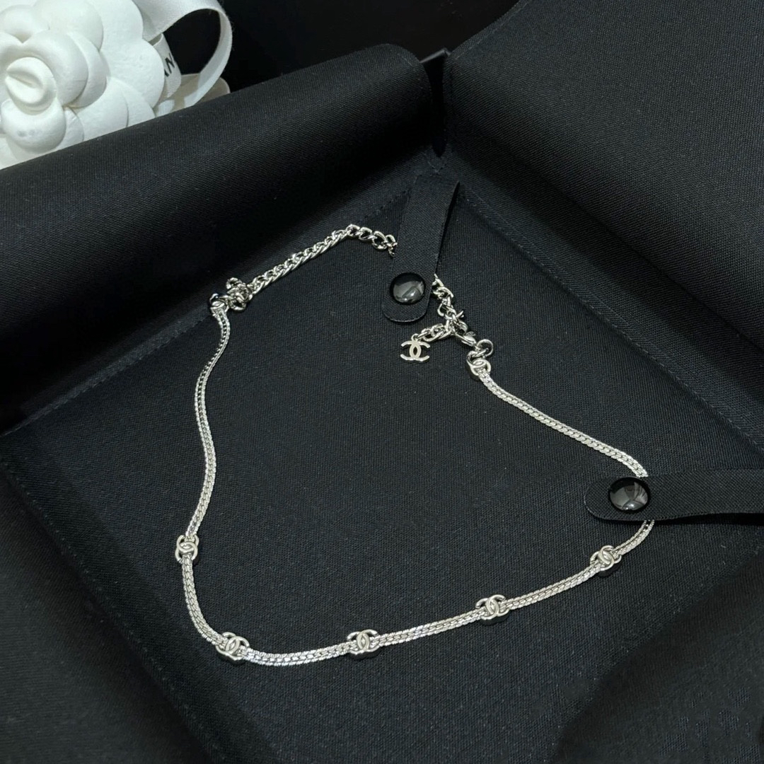 Chanel Flower Snake Bone Necklace