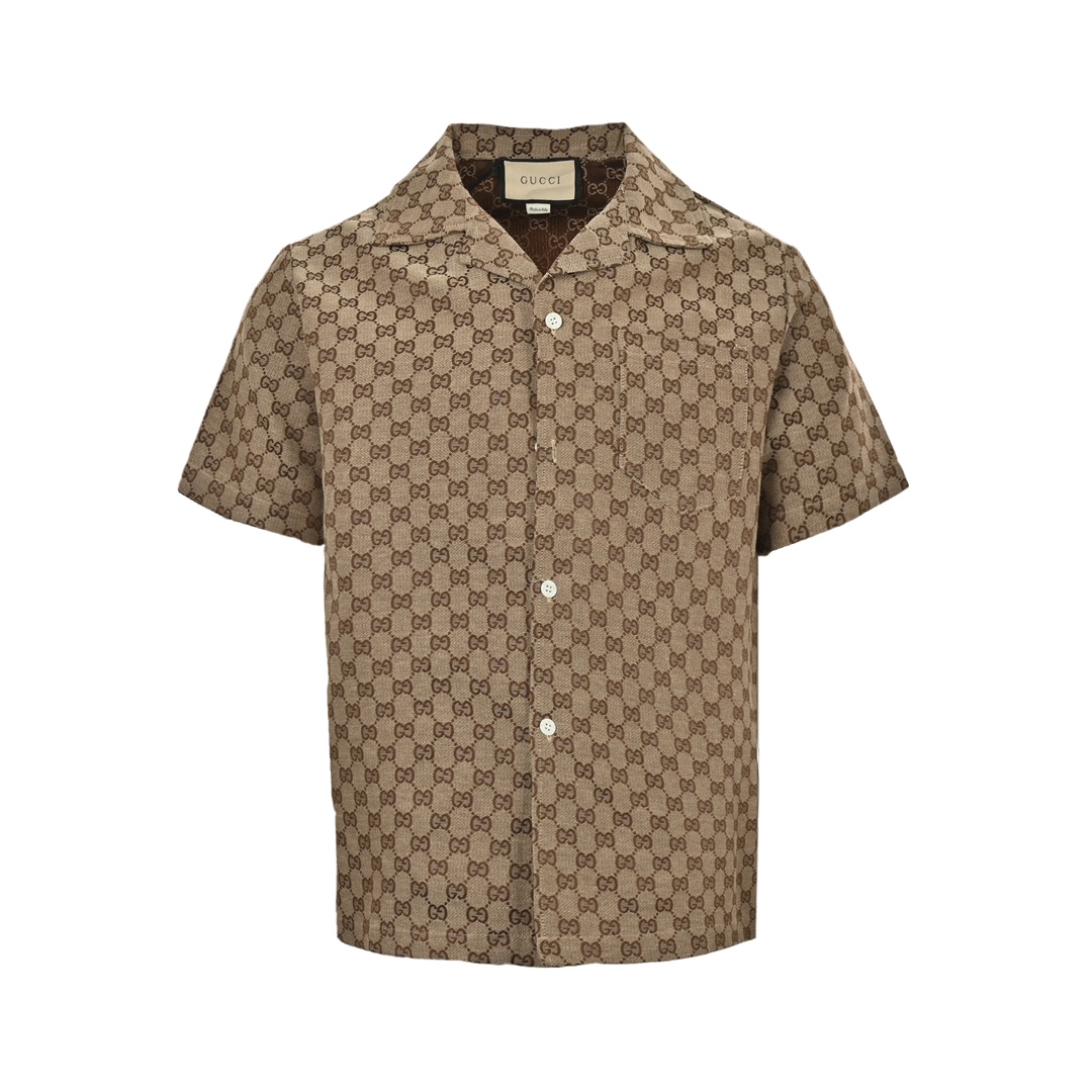 Gucci 24ss all over double G jacquard canvas short sleeve shirt