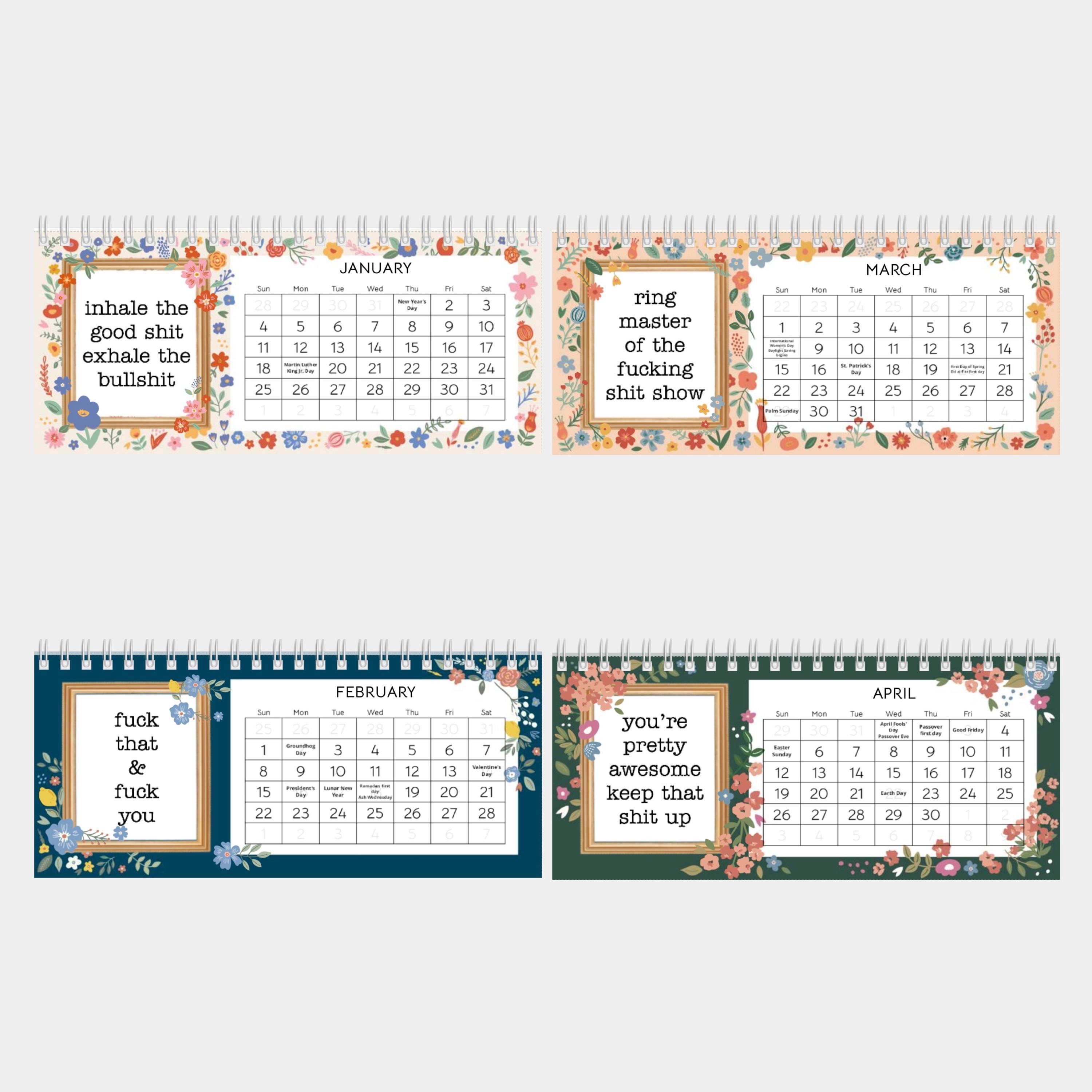 Bestie Bagz® “B!tchie Acclamations” 2026 Desk Calendar