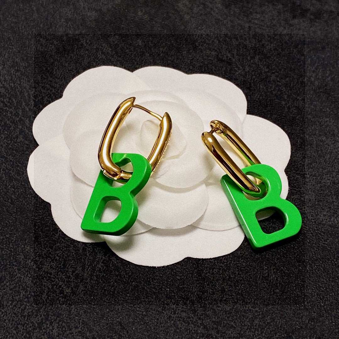 Balenciaga BB Green Earrings