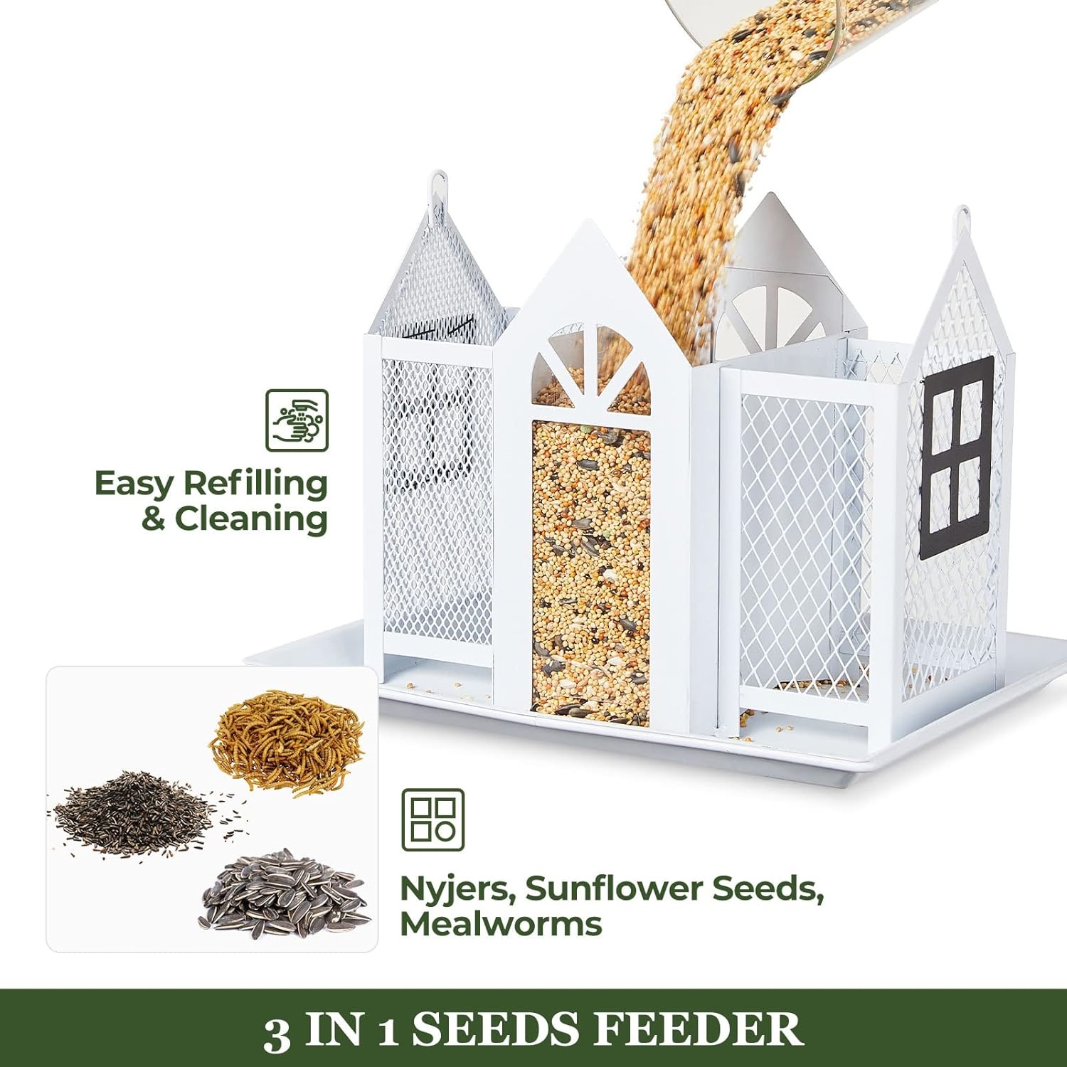 💖2024 Bird Feeder House for Outside Metal Mesh Wild Bird Feeder--Free Shipping Today!