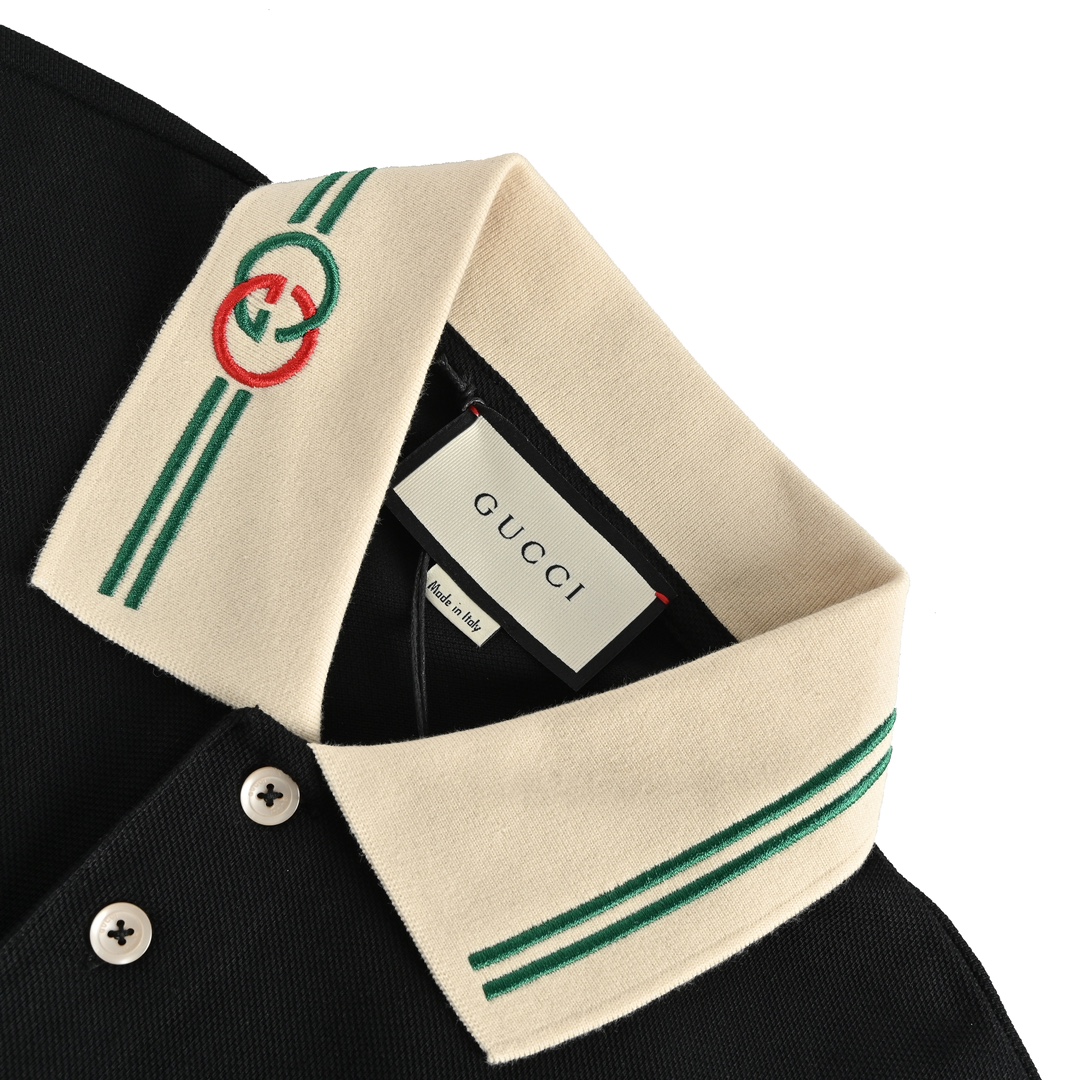 Gucci Classic Collar Double G Embroidered Polo Short Sleeve