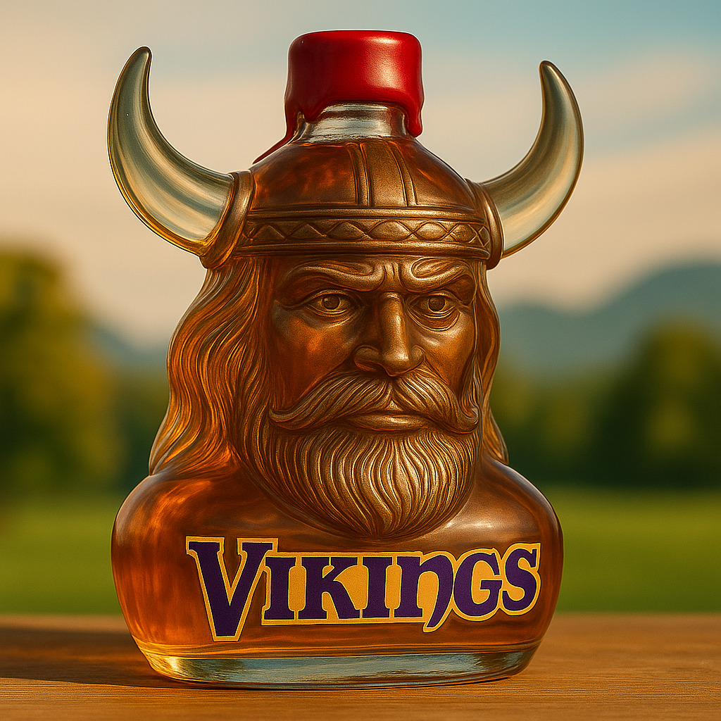 Minnesota Vikings Viking Head Whiskey Bottle