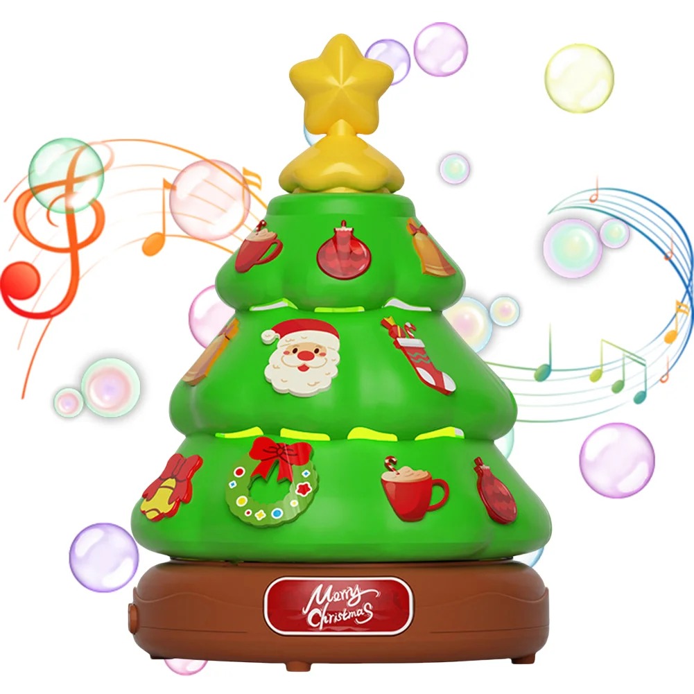 🎄Early Christmas Sale🔥Glowing Christmas Tree Bubble Machine with Music & Lights