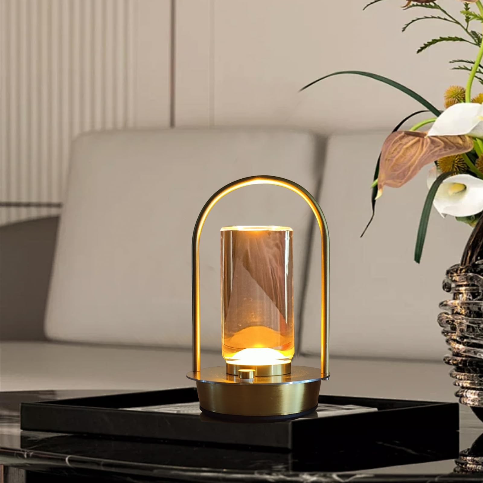 Modern LED Table Lamp with Arched Metal Frame