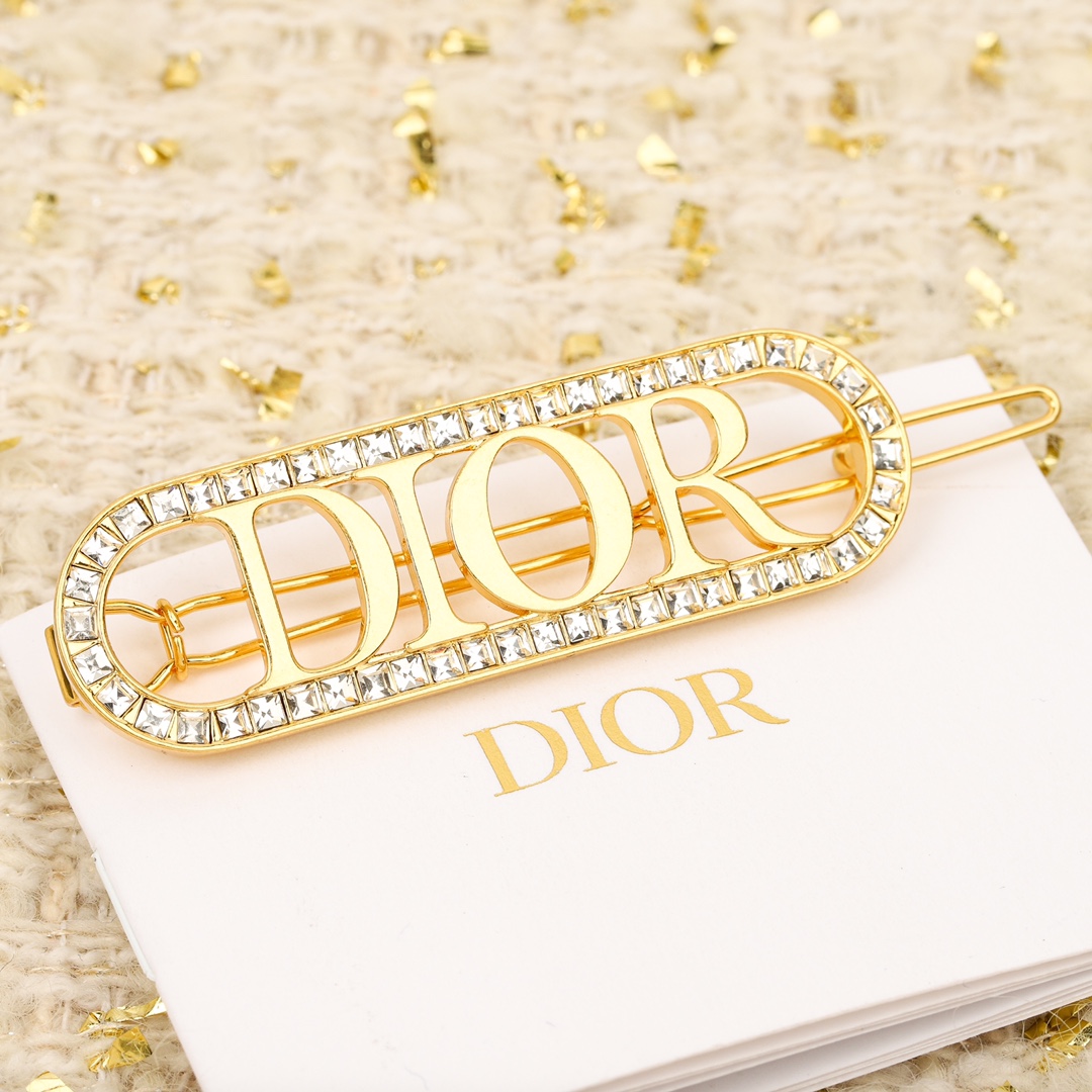 Dior letter full diamond hairpin