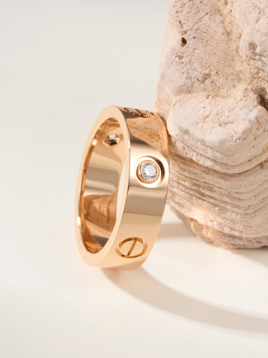 Cartier love wide three diamond ring