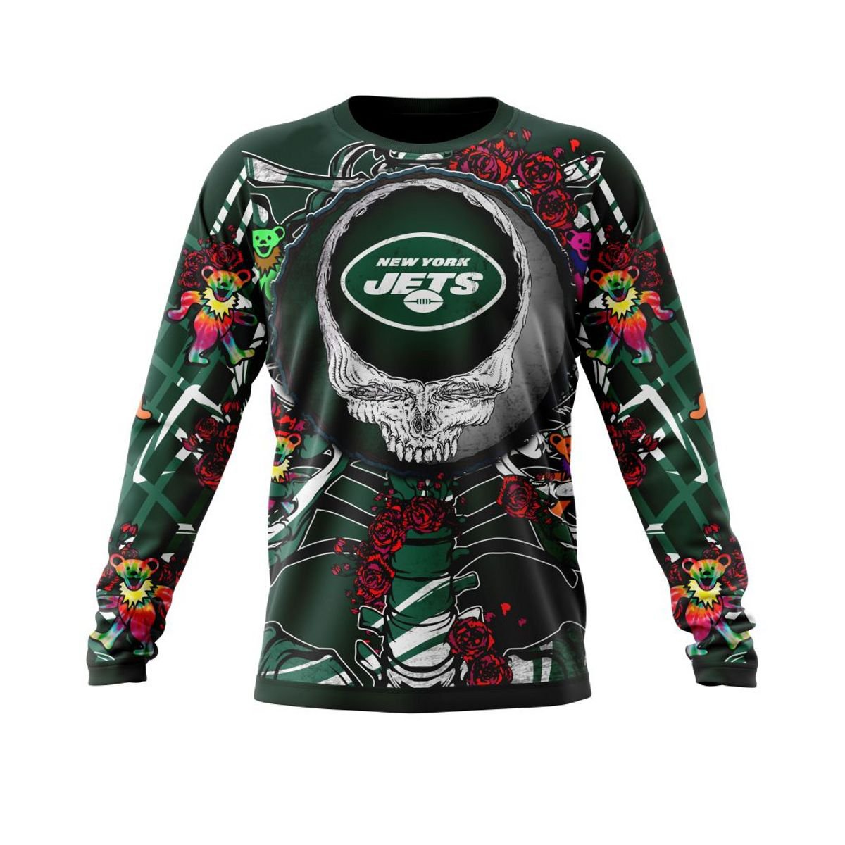 NEW YORK JETS 3D HOODIE MIX GRATEFUL DEAD