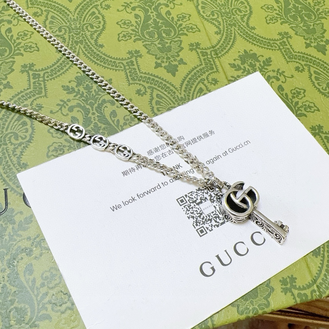 Gucci Anger Forest Series Vintage Double G Necklace
