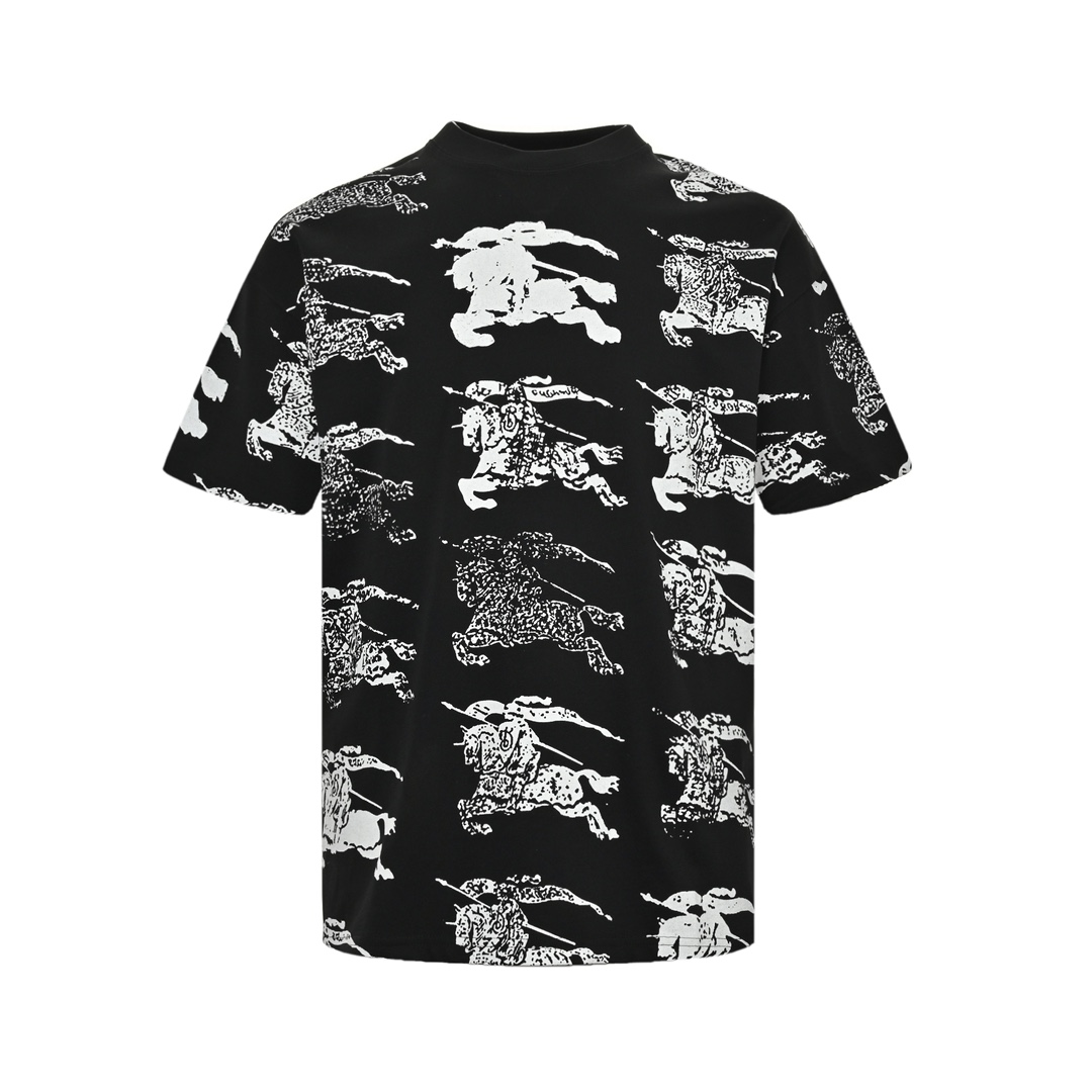 Burberry 24ss full gradient warhorse print short sleeves