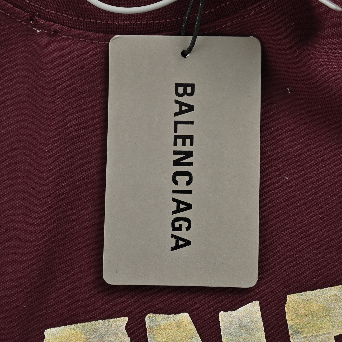 Balenciaga 24ss textured paper tape printed short sleeves