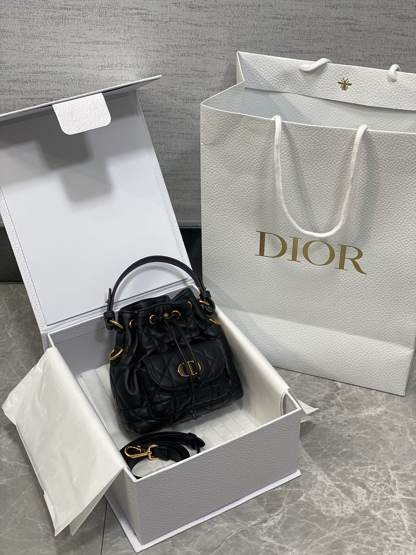 Dior micro Caro bucket bag