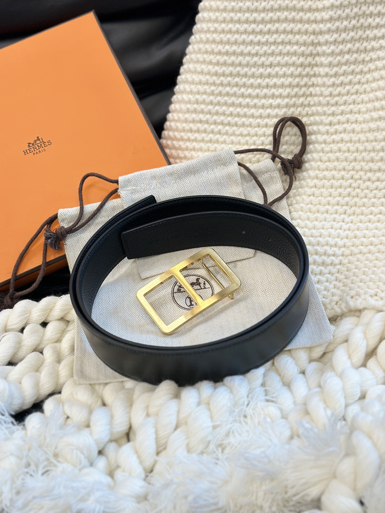 Hermès Men's Double-Faced Cowhide Belt
