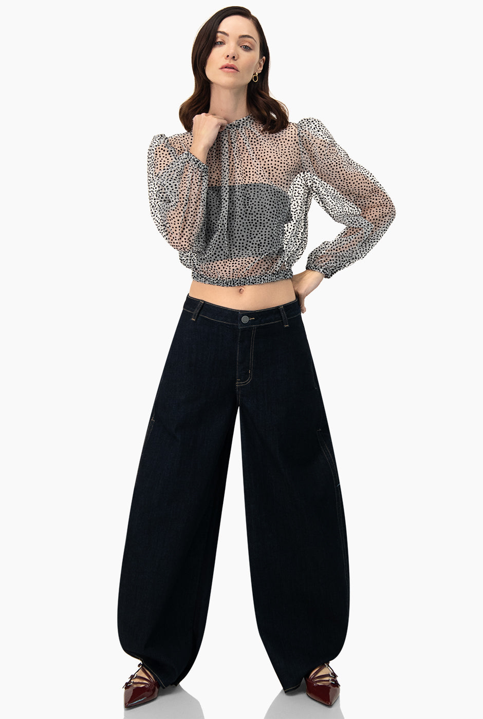 Blusa de lunares manga amplia