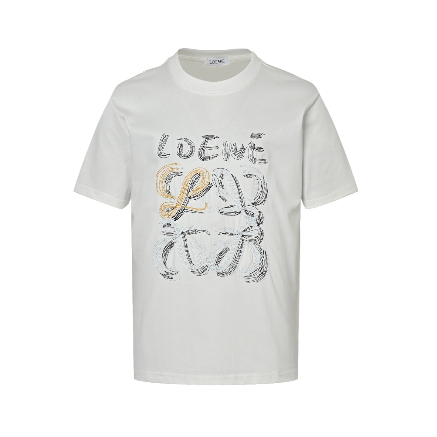 Loewe 25ss line embroidered logo short sleeve