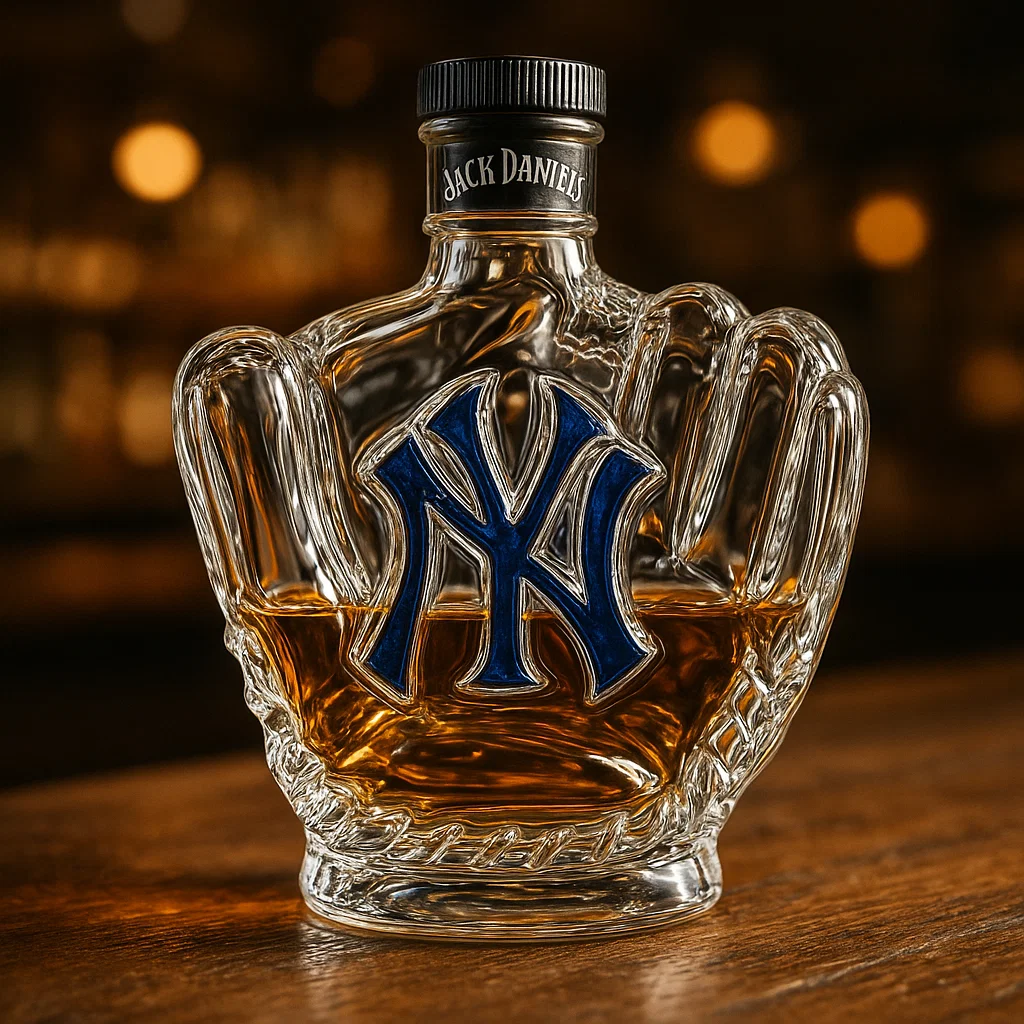 New York Yankees baseball glove bottle
