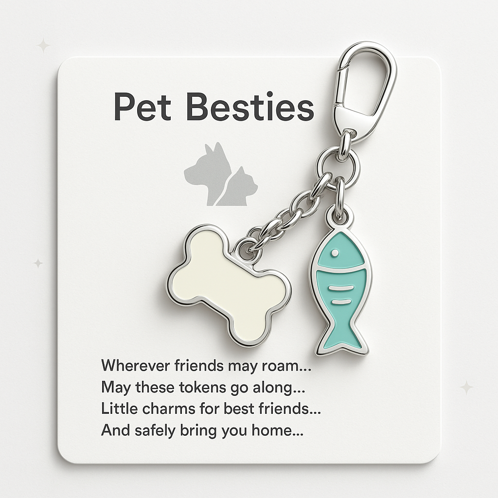 Pet Besties · Pet Sister Keychains (Bones & Dried Fish)