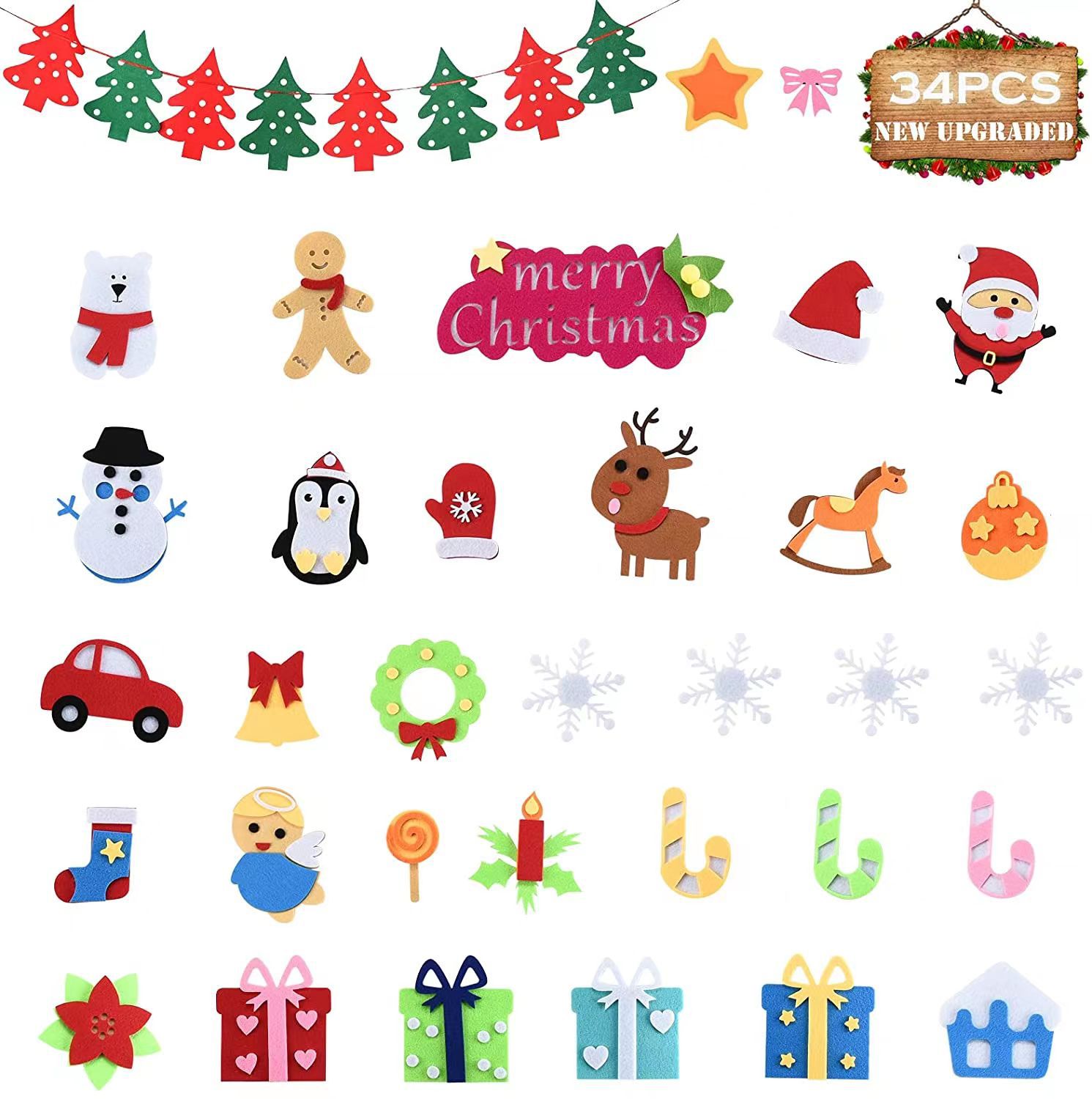 🔥Last Day 49% OFF🔥3.2ft DIY Wall Christmas Tree with LED Lights🎄