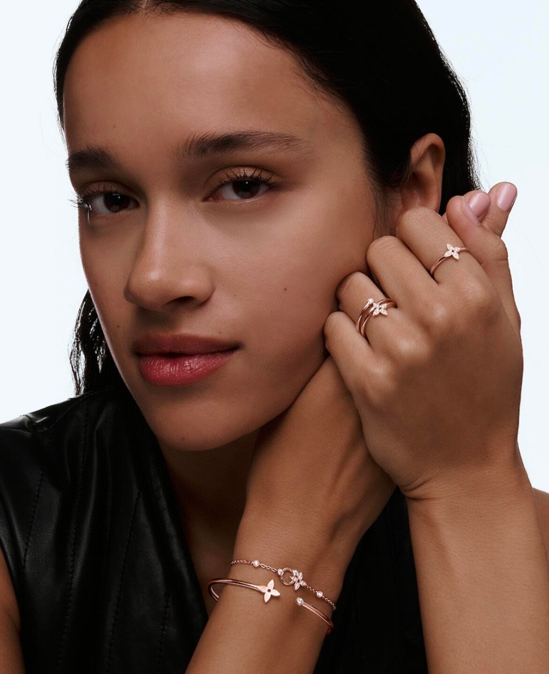 Louis Vuitton STAR BLOSSOM DOUBLE HOOP RING