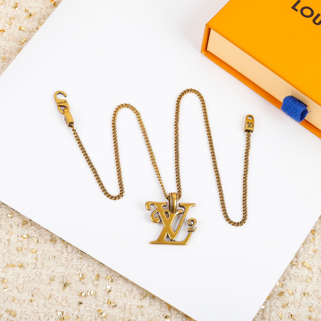 Louis Vuitton Squared Gold Necklace