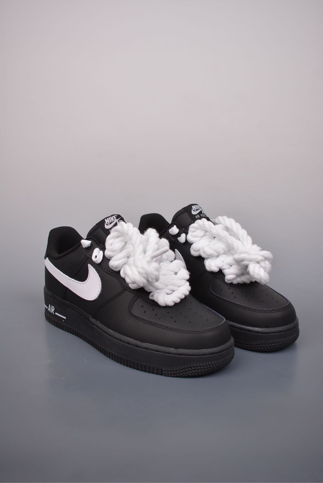 Nike Air Force 1 Low Thick Straps Black and White