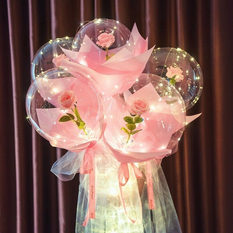 (🔥Valentine's Day Hot Sale -50% OFF)Luminous Balloon Rose Bouquet-BUY 5 FREE SHIPPING