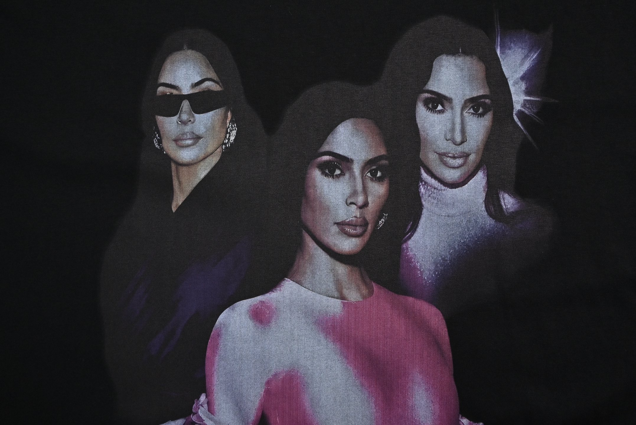 Balenciaga Kimk Artwork Art Signature Print Distressed Short Sleeve