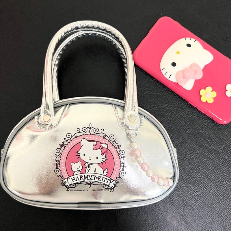 Charmmy Kitty Silver Casual Handbag
