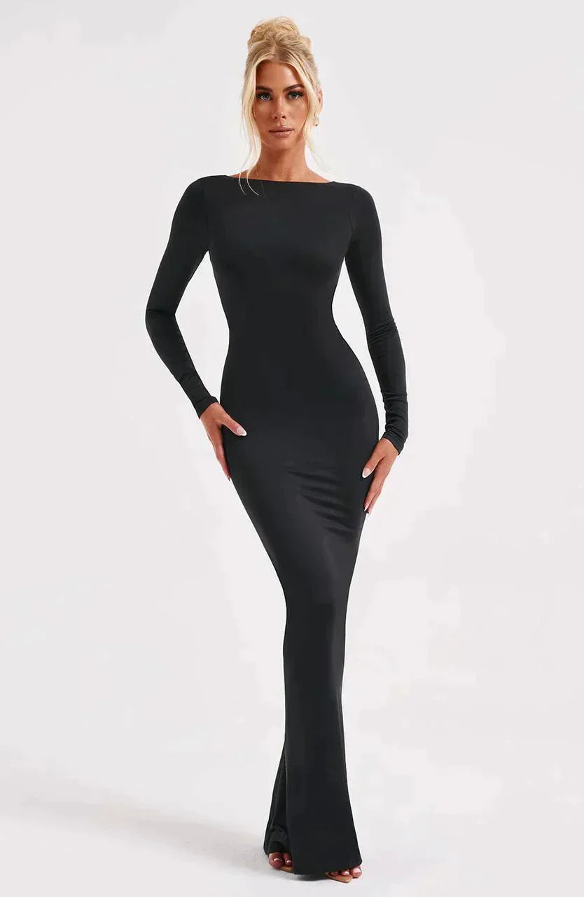 Maxi Dress with Deep V-Neckline
