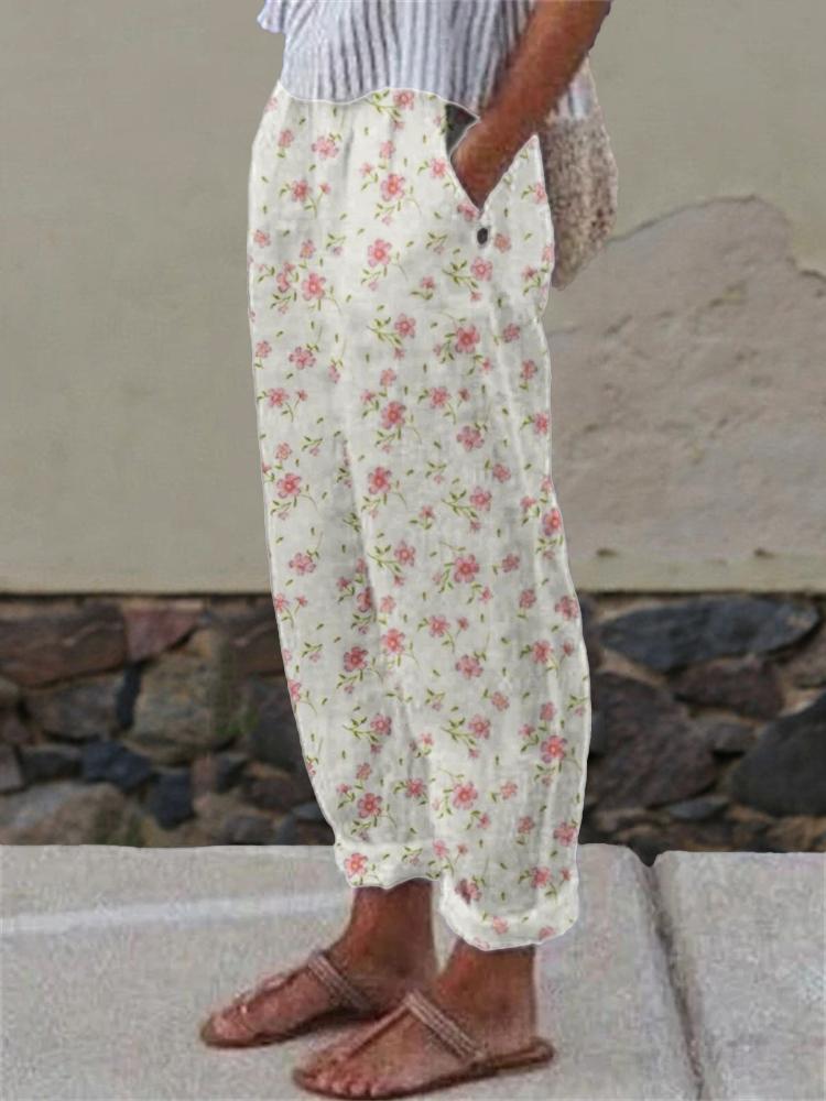 Cottage Floral Comfy Casual Pants