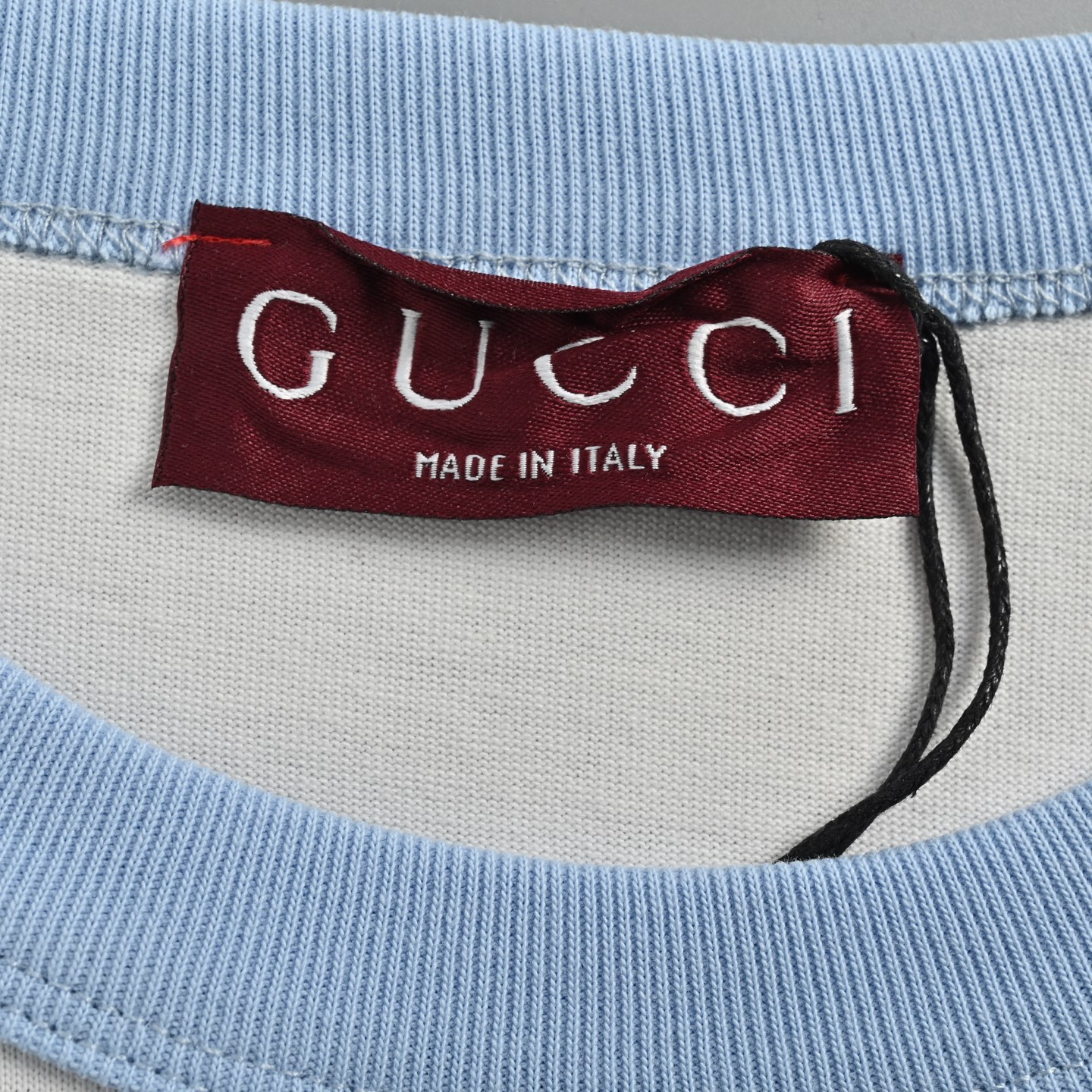 Gucci 25ss blue threaded double G embroidered short sleeve