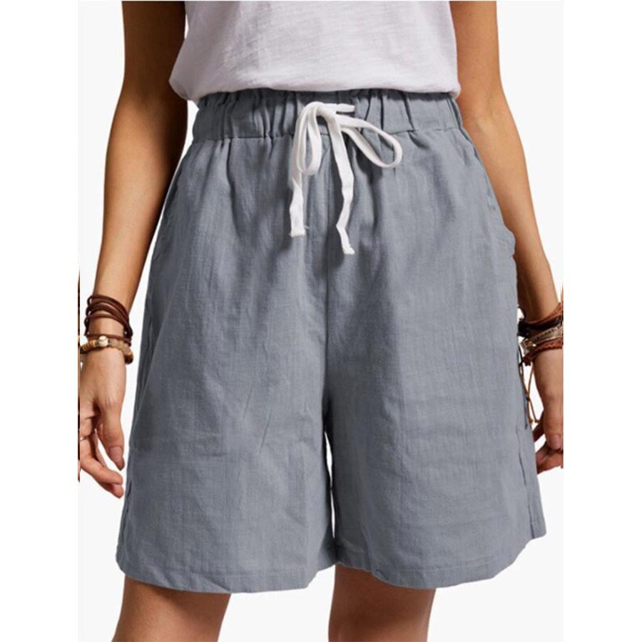 Women's Solid Color Casual Loose Cotton Linen Short Pants