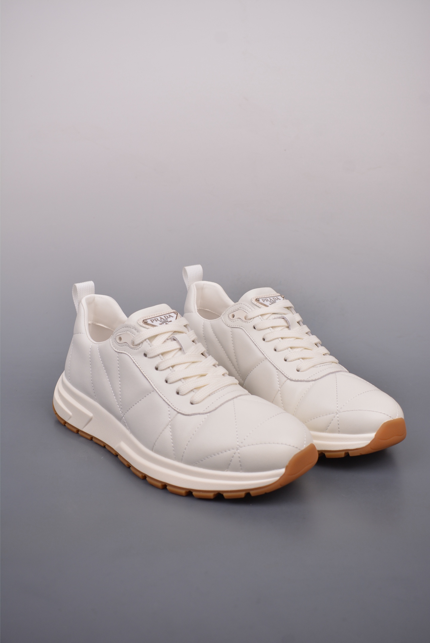Prada PRAX 01 Triangle Logo Leather Sneakers Diamond Off-White 3D988M_3LF5_FG000