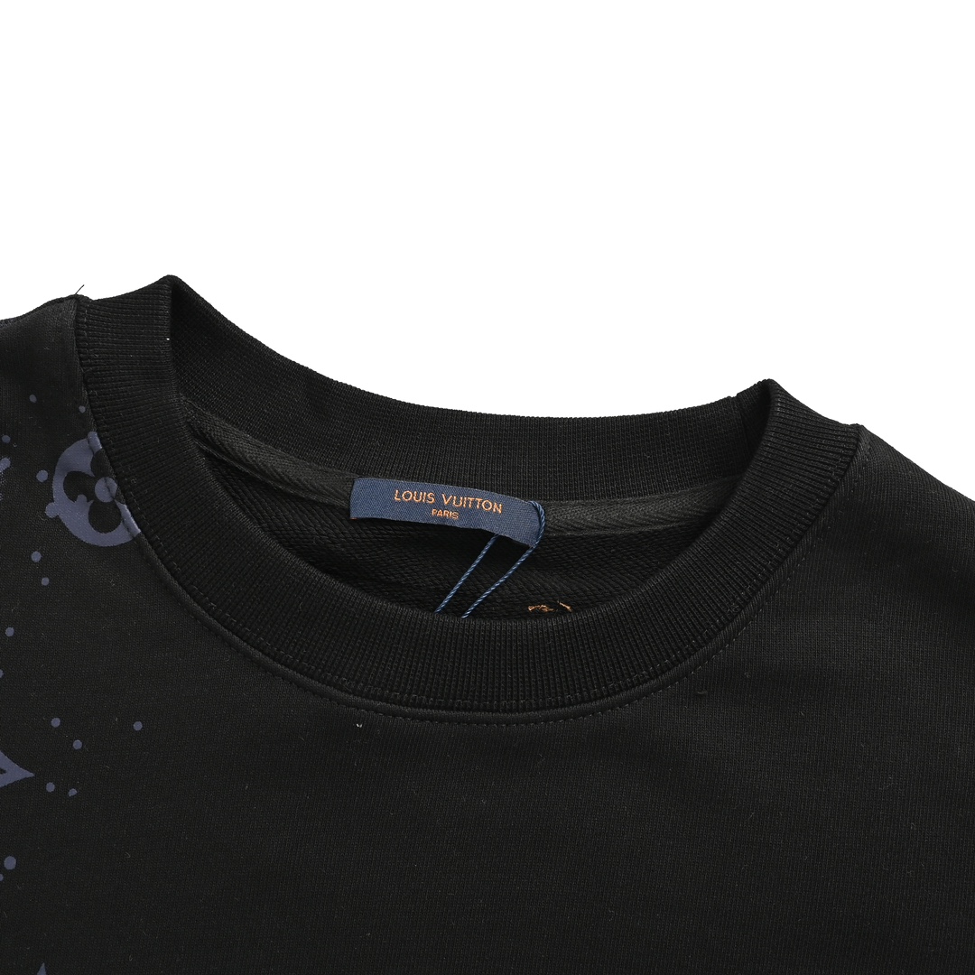 Louis Vuitton 24Fw Ink Splash Monochrome Print Crewneck Sweatshirt