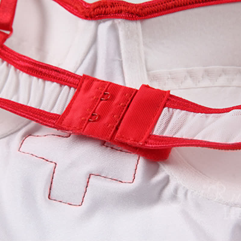 Cosplay Nurse Uniform Lace Slip Lingerie Dress