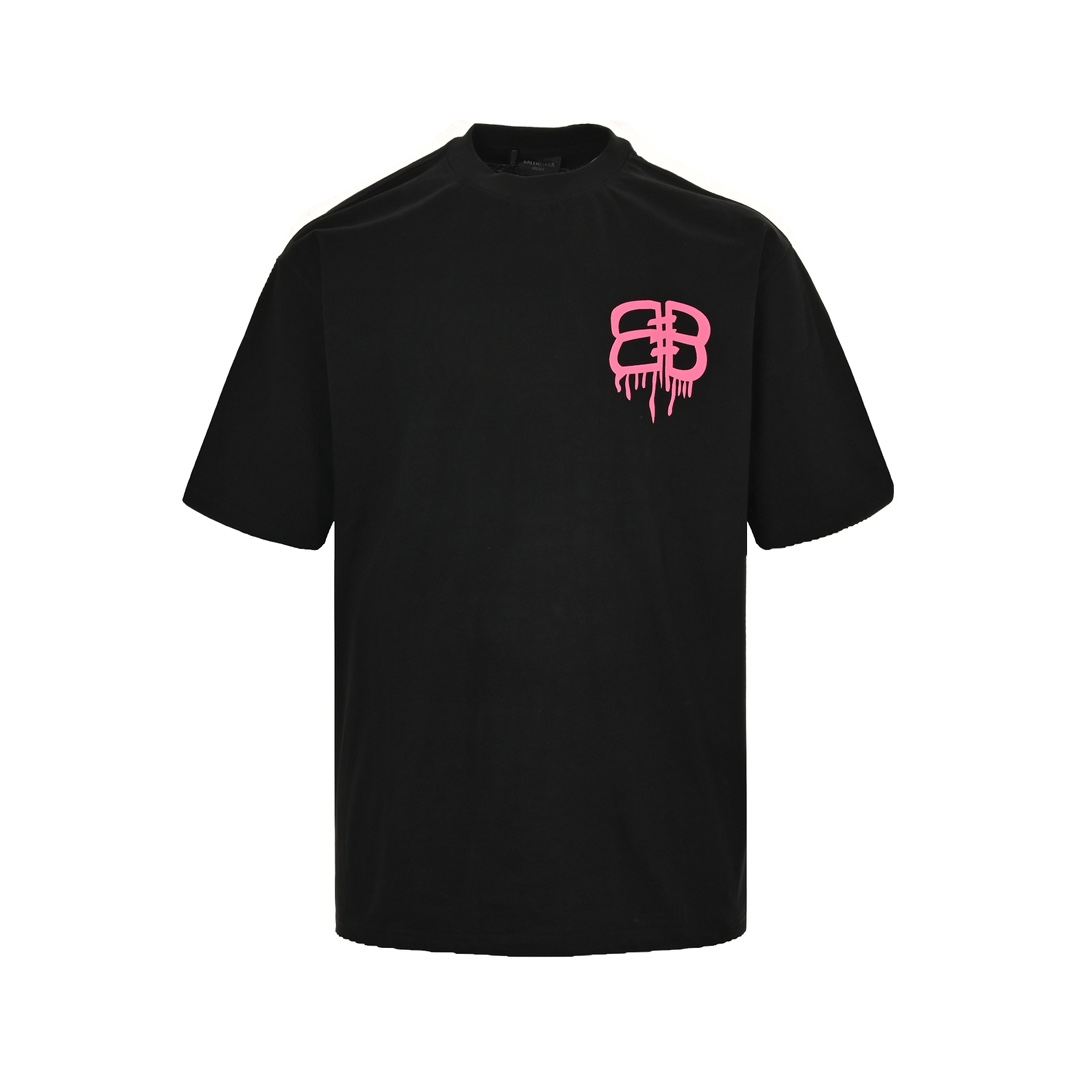 Balenciaga 24ss graffiti letter logo short sleeve