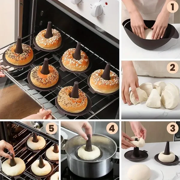 🍩🎃Early Halloween Sale👻- Lekue Bagel Maker with 6 Individual Bagel Molds (6PCS/SET)-BUY 2 SETS GET 10% OFF & FREE SHIIPPING