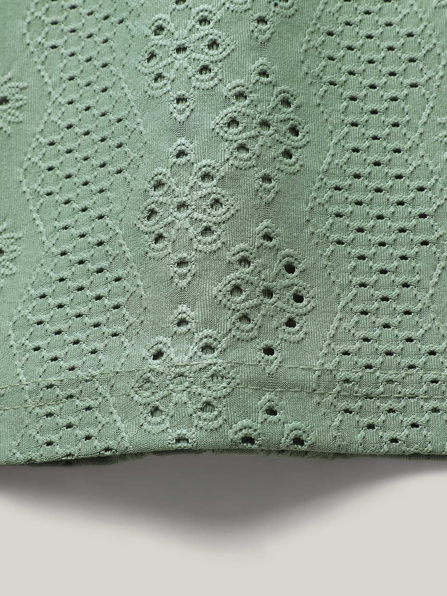 Cut-Out Textured Button Detail Tank Top