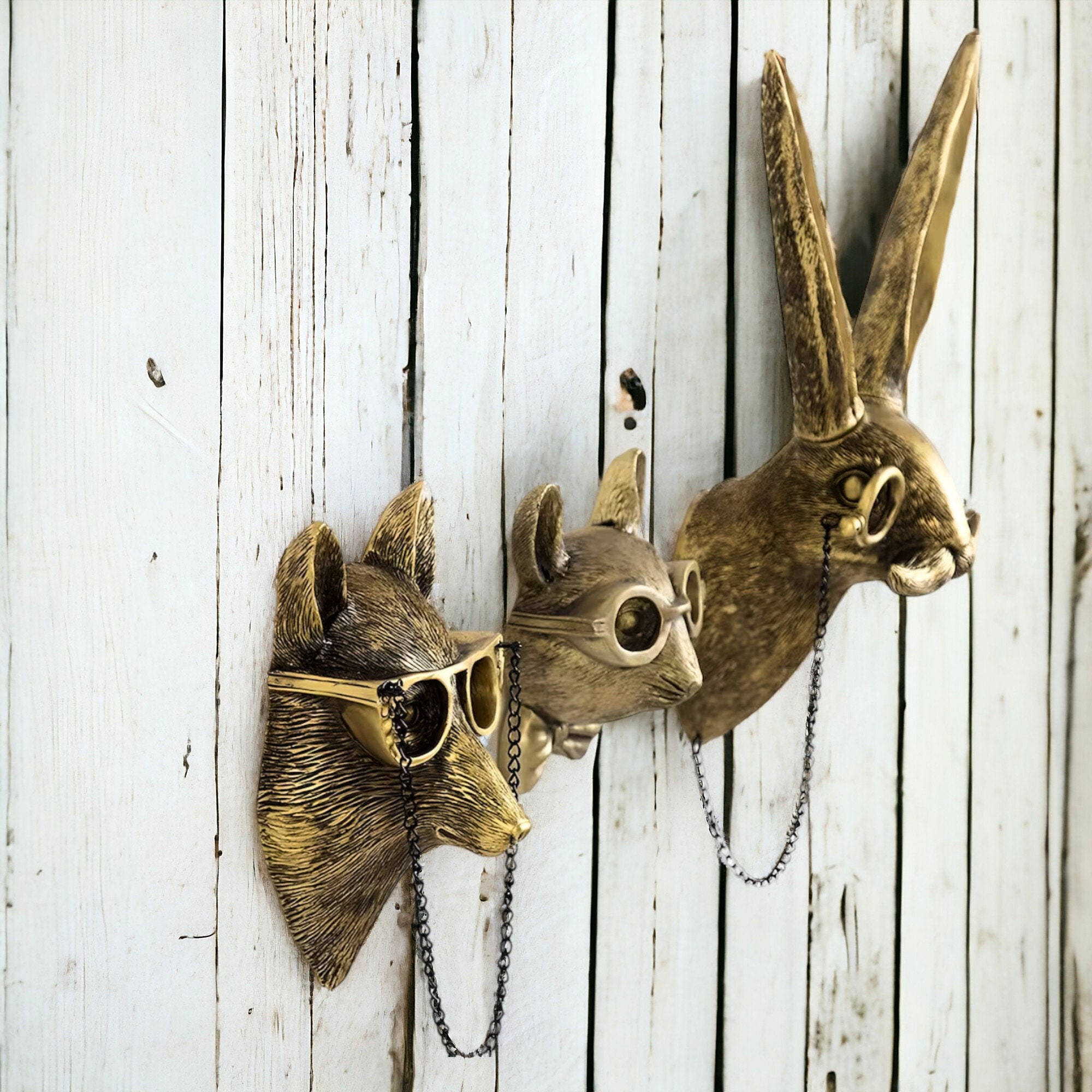 ON SALE🔥Bronze Animal Head Figurine, Animals Wall Decor