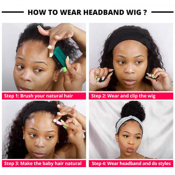 2023🔥Natural Curly Headband Wig | Free Random Style Headband