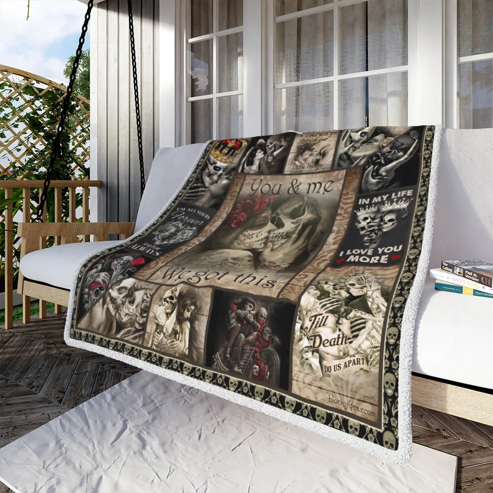 Skull Couples. You And Me We Got This Sofa Throw Blanket