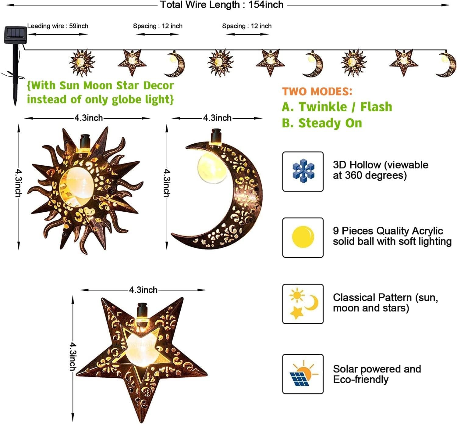 Led Solar Powered Fairy Decorative Lights for Garden Patio Yard Trees Mothers Day Gifts Wedding Party💖